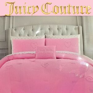 Juicy Couture Home 8-Piece Ruched Hearts Queen Comforter Set